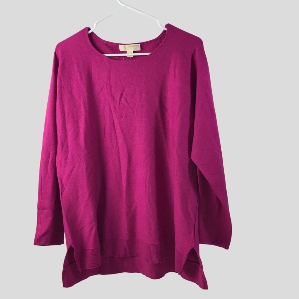 Michael Michael kors long sleeve casual knit sweater L hot pink